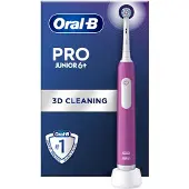 Oral-B Zahnbürste Pro Junior Purple (Integrierter Drucksensor und 2-Minuten Timer, für Kinder ab 6 Jahren, 3 Putzprogramme, Lieferumfang: 1 Handstück, 1 Aufsteckbürste, 1 Ladestation)