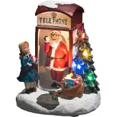 Konstsmide Telephone Box Santa LED, Leichte Dekorationsfigur, Mehrfarbig, Polyresin, Universal, IP20, 6 h