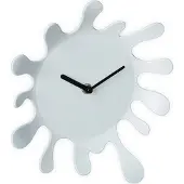Relaxdays Wanduhr Farbklecks, HxB: 25 x 22,5 cm, batteriebetrieben, ohne Zahlen, analog, moderne Wohnzimmeruhr, weiß