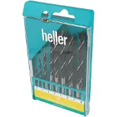 Heller 205241 Træ-spiralbor-sæt 8 dele 3 mm, 4 mm, 5 mm, 6 mm, 7 mm, 8 mm, 9 mm, 10 mm Cylinderskaft 1 Set