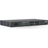 InLine PoE++ Gigabit Netzwerk Switch 16 Port, 1Gb/s, 2xSFP,19"1HE(inkl. Winkel), Gigabit Ethernet (10/100/1000), Power over Ethernet (PoE), Rack-Einbau, 1U
