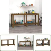 The Living Store Werkbank Honigbraun 180x50x80 cm Massivholz Kiefer