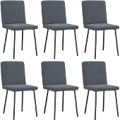 vidaXL Esszimmerstühle 6 Stk. Dunkelgrau Samt