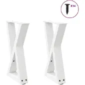 vidaXL Couchtischbeine 2 Stk. Weiß 28x(42-43,3) cm Stahl