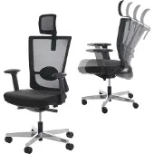 Mendler Bürostuhl MERRYFAIR Karlstad, Schreibtischstuhl, Sliding-Funktion ergonomisch schwarz, mit Kopfstütze