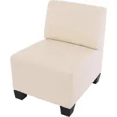 Mendler Modular 2-Sitzer Sofa Couch Moncalieri, Kunstleder creme, ohne Armlehnen