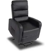 Mendler Fernsehsessel MCW-K62, Sessel Relaxsessel TV-Sessel Liege, Liegefunktion Aufstehhilfe, Metall Kunstleder schwarz