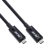 InLine USB 3.2 Gen.2 AOC Kabel, USB-C Stecker/Stecker, schwarz, 7,5m, 7,5 m, USB C, USB C, USB 3.2 Gen 2 (3.1 Gen 2), 10 Gbit/s, Schwarz