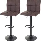 MCW 2er-Set Barhocker MCW-B13, Barstuhl Tresenhocker, WildKunstleder MVG- vintage dunkelbraun