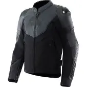 Dainese Iperattiva Schwarz Leder-/Textil Motorradjacke Größe 50