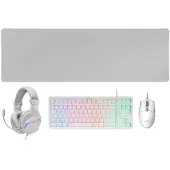 Mars Gaming MCP-RGB3W, Kabelgebunden, USB, Membran Key Switch, RGB-LED, Weiß, Maus enthalten