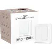 Aqara Light Switch H2 EU, Kabellos, Bluetooth / Wi-Fi, Grau, Weiß, 2 Kanäle, 2405 - 2480 MHz, Tasten