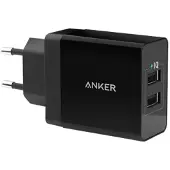 Anker 24W 2-Port USB Wandladegerät Schwarz
