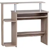 FineBuy Computertisch Sonoma 94x90,5x48,5 cm Laptop Tisch Modern mit Tastaturauszug PC-Tisch mit Drucker-Ablage platzsparend Schreibtisch Laptoptisch