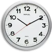MAUL Wanduhr MAULstep Ø 40 x 4.8 cm Kunststoff 1 x AA (1.5 V) silber