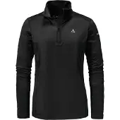 Schöffel Longsleeve SCHÖFFEL "Longsleeve Lenggries L", Damen, Gr. 42, schwarz (9990, schwarz), Oberstoff : 89% Polyester 11% Elasthan, V-Ausschnitt, Shirts Longsleeve