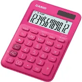 Casio Tischrechner MS-20UC, 12-stelliges LC-Display, Solar-/Batteriebetrieb, pink