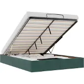 vidaXL Ottoman-Bett ohne Matratze Dunkelgrün 140x200 cm Samt