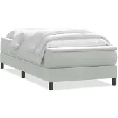 vidaXL Boxspringbett mit Matratze Hellgrau 80x210 cm Samt