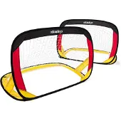 Relaxdays Pop-Up Tor 2er Set Deutschland, Mini-Fußballtor selbstentfaltend, HxBxT: 80 x 119 x 83 cm, schwarz-rot-gold