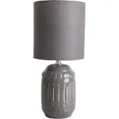 Näve Tischleuchten - Keramik Tischleuchte "ERIDA" 30cm grau, Tischlampe im Stil Junges Wohnen, aus Keramik in grau, 30 cm hoch, Ø 13,5 cm, E14-Fassung – Schnurschalter