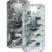 VCM Wandregal "Wandvitrine Hängevitrine Glasvitrine Benila XL", weiß, B:83cm T:17cm, Regale, Wandregal