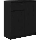 vidaXL Sideboard mit Schublade Schwarz Eichen-Optik 71x35x84 cm