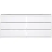 Ebuy24 Naia Kommode 6 Schubladen weiß hochglanz.