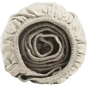 Yumeko Spannbettlaken Perkal Baumwolle 90x200 Beige - Eco, Bio & Fairtrade