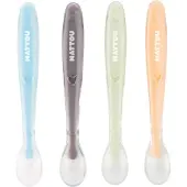 Nattou - Spoon 4-pack Soft Silicone Multi