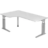 Hjh OFFICE PRO UNDA 82 S - 200 x 120 höhenverstellbar Weiß/Silber