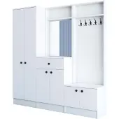 Skye Decor , M3 - 1559, Hallenstand, Weiß, 100 % MELAMINBESCHICHTETE SPANPLATTEN, 179,4 x 37,3 x 182,8 cm