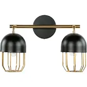 Licht-Erlebnisse Wandlampe Metall 2x E14 B: 39 cm in Gold Schwarz elegante Wandleuchte Wohnzimmer
