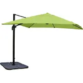 Mendler Gastronomie-Ampelschirm MCW-A96, Sonnenschirm, 3x3m (Ø4,24m) Polyester/Alu 23kg grün mit Ständer
