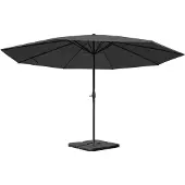 Mendler Sonnenschirm Carpi Pro, Gastronomie Marktschirm ohne Volant Ø 5m Polyester/Alu 28kg anthrazit mit Ständer