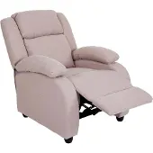 Mendler Fernsehsessel Glasgow, Relaxsessel Liege Sessel, Stoff/Textil creme-grau