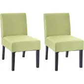 Mendler 2er-Set Esszimmerstuhl MCW-F61, Stuhl Lounge-Stuhl, Stoff/Textil grün