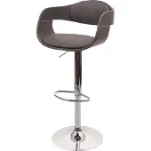 Mendler Barhocker MCW-A47b, Barstuhl Tresenhocker, Retro-Design, Holz Kunstleder matt grau