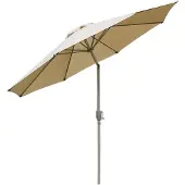 Mendler Sonnenschirm Asti, Gartenschirm, Ø 2,7m neigbar Polyester/Alu 5kg creme