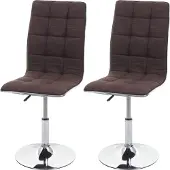 Mendler 2er-Set Esszimmerstuhl MCW-C41, Stuhl Küchenstuhl, höhenverstellbar drehbar, Stoff/Textil MVG braun