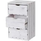 Mendler Kommode MCW-C62, Schubladenkommode Holzkiste, Shabby-Look Vintage 3 Schubladen 53x32x26cm weiß