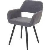 Mendler Esszimmerstuhl MCW-A50 II, Stuhl Küchenstuhl, Retro 50er Jahre Design Textil, grau, dunkle Beine