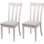 Mendler 2er-Set Esszimmerstuhl MCW-G46, Küchenstuhl Stuhl, Stoff/Textil Massiv-Holz helles Gestell, grau