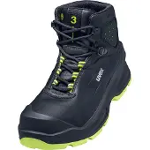 Uvex 3 Sicherheitsschuh S3 Schnürstiefel Weite 12, Männlich, Erwachsener, Sicherheitsschuhe, Schwarz, Grün, EN, ESD, SRC, Schnürverschluss
