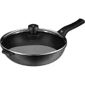 WMF Wok mit Glasdeckel, 30 cm 05.7630.4291, Rund, Schwarz, Aluminium, PermaDur, Bakelit, Keramik, Gas, Halogen, Induktion, Versiegelte Platte