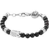 Diesel Herrenarmband mit schwarzen Perlen