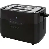 ProfiCook Toaster 2 Scheiben mit Brötchen Aufsatz und extra breitem Toast-Schlitz, Auftaufunktion, 7 einstellbare Bräunungsstufen Edelstahl Sensor Touch schwarz matt PC-TA 1244