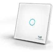 MCO Home Glas-Wandschalter mit Touch & Z-Wave, 1 Taste, Relais 1100W
