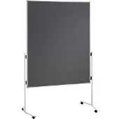 Franken Moderationstafel ECO, 1200 x 1500 mm, beidseitig, mit Rollen, grau/Filz, ECO-UMTF12R