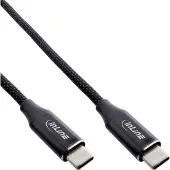 InLine Magnetic USB-C Kabel, USB-C Stecker/Stecker, 100W, schwarz, 1m, 1 m, USB C, USB C, USB 2.0, 0,48 Gbit/s, Schwarz